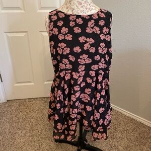 A pea in the pod maternity large tunic flowy black pink floral tie sleeveless